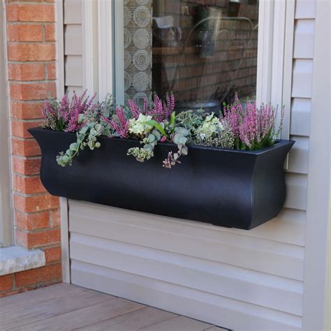 self watering window boxes black